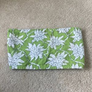 Green Floral Bandeau Top